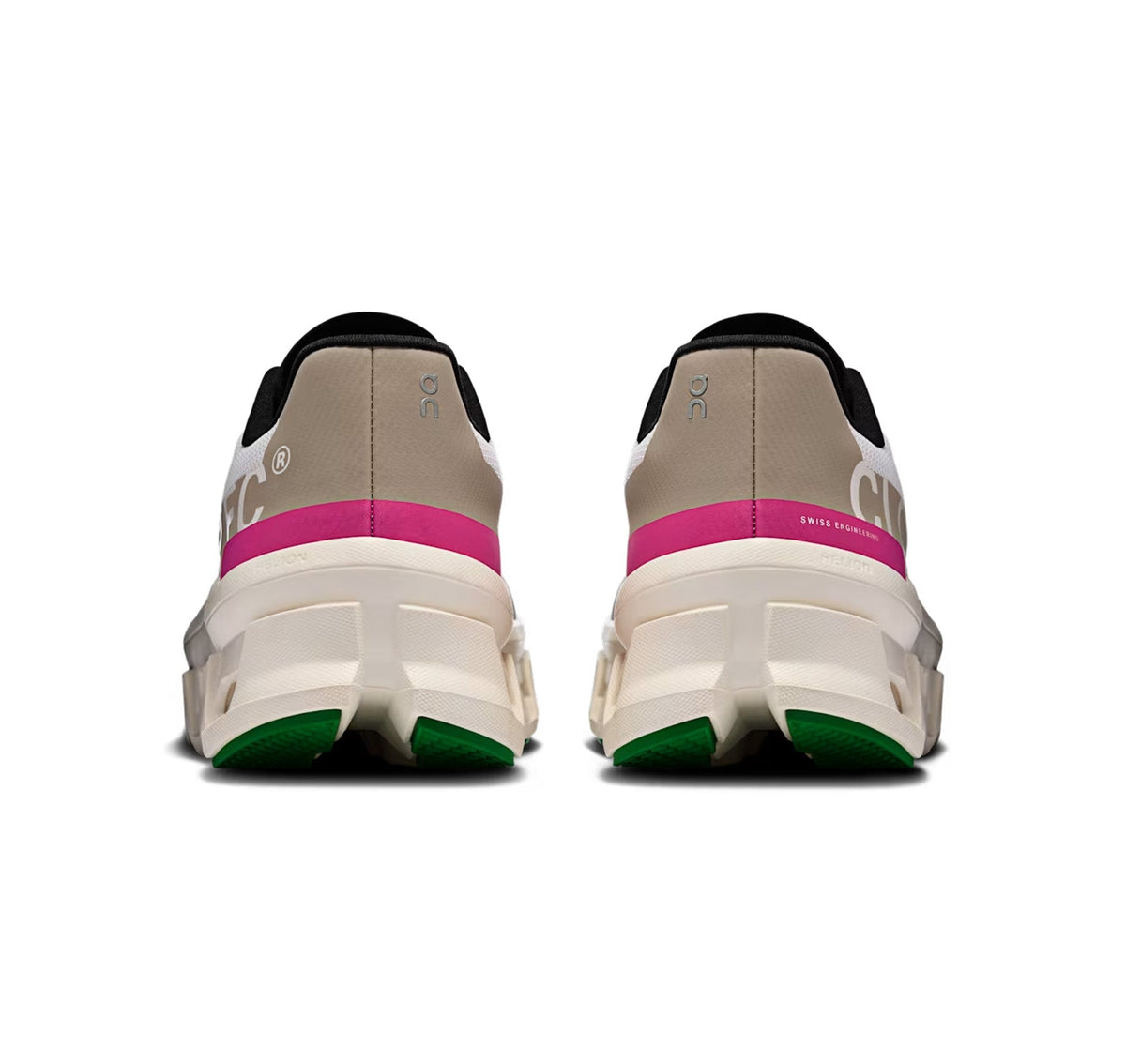On Women's Cloudmonster Silver/Ivory Running Shoes